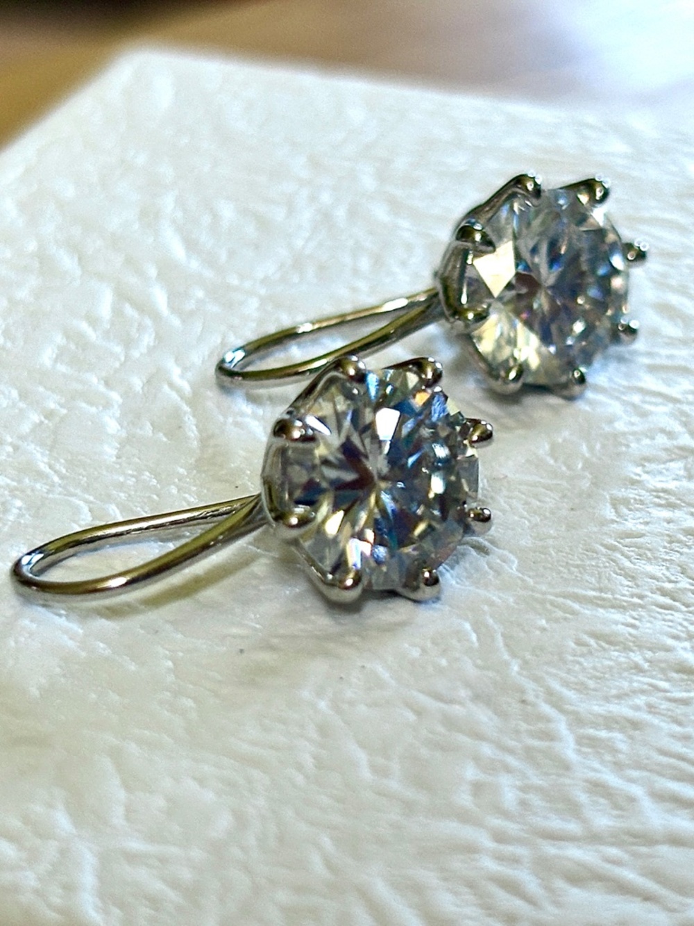 8ctw Moissanite buckle back earrings in 935 Argentium silver! Classy! - Picture 14 of 16